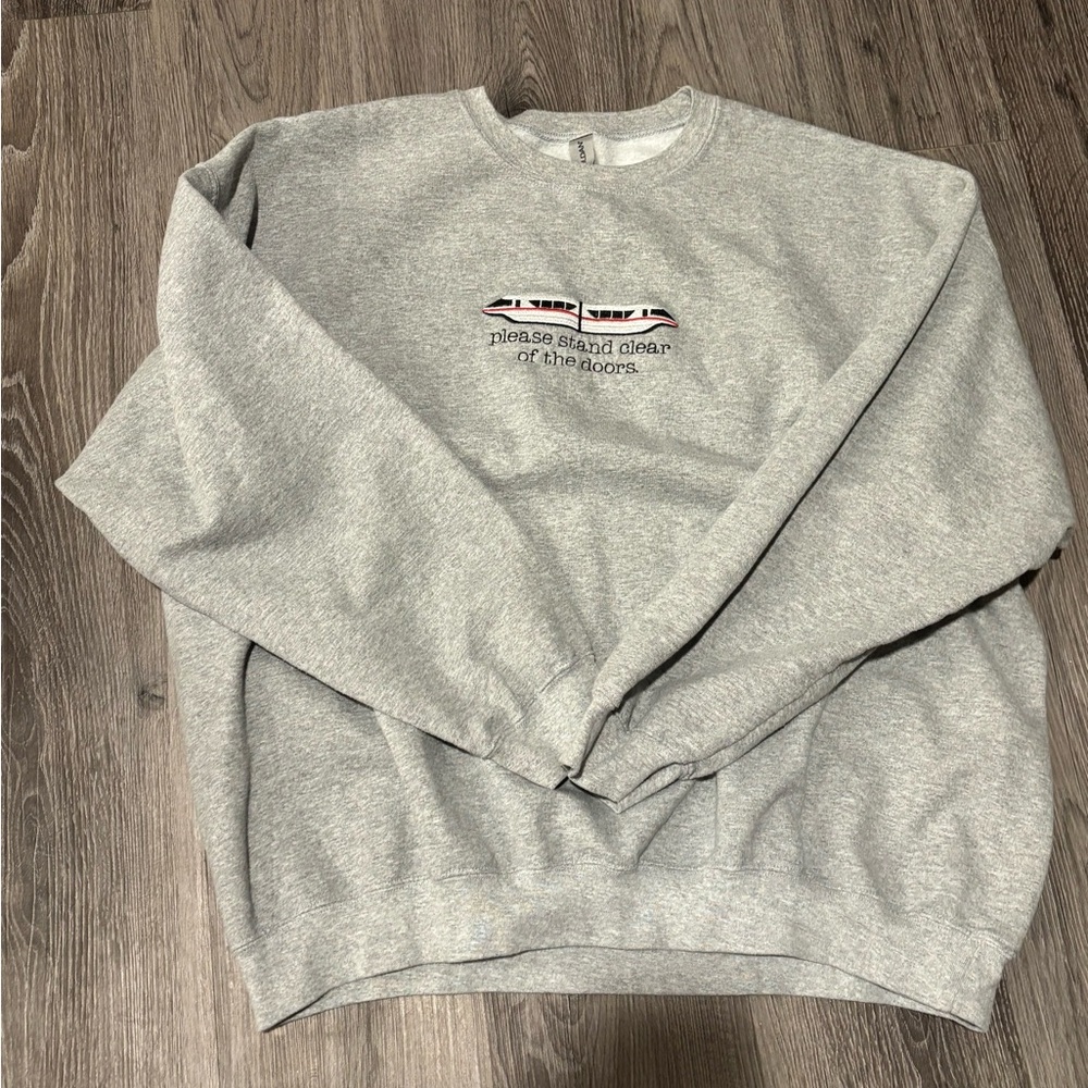 Disney World Monorail Sweatshirt Embroidered “Please stand clear of the doors”